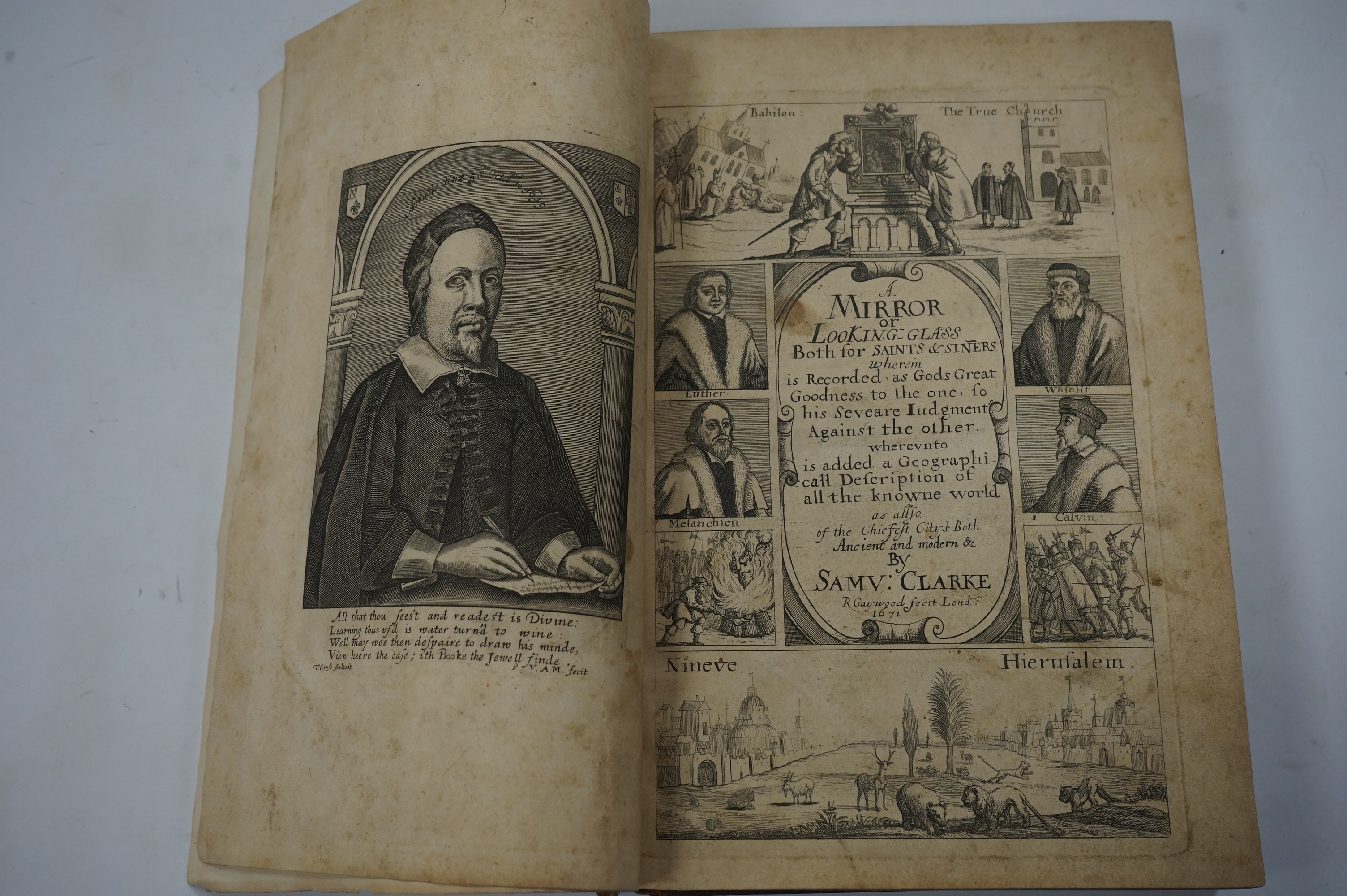 Clarke, Samuel - A Mirrour or Looking-Glass both for Saints, and Sinners, held forth in some thousands of examples ... the first volume, 4th edition very much enlarged ... pictorial engraved and printed titles, portrait